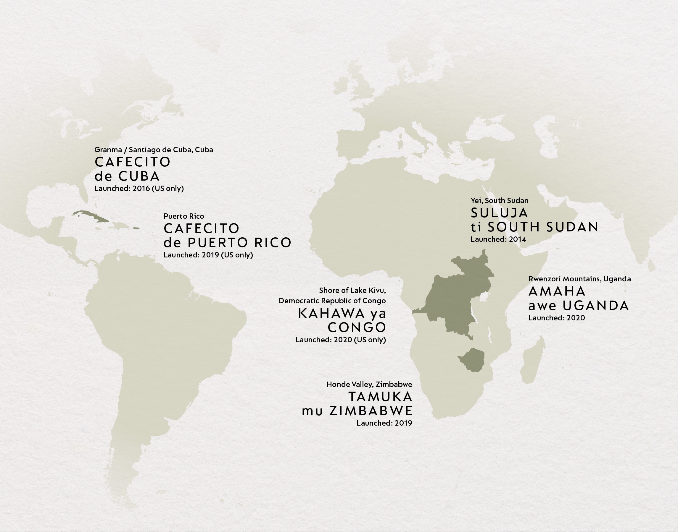 Map of Reviving Origins coffee